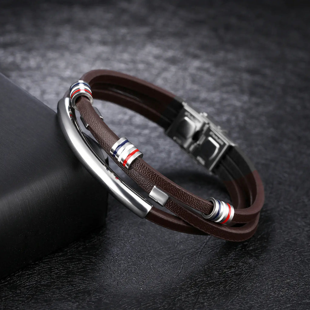 Bracelet en Cuir Tressé pour Homme