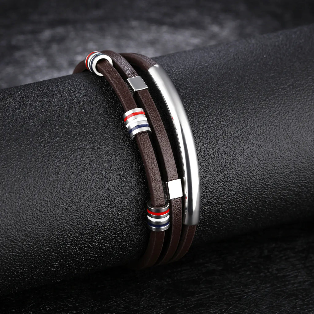 Bracelet en Cuir Tressé pour Homme