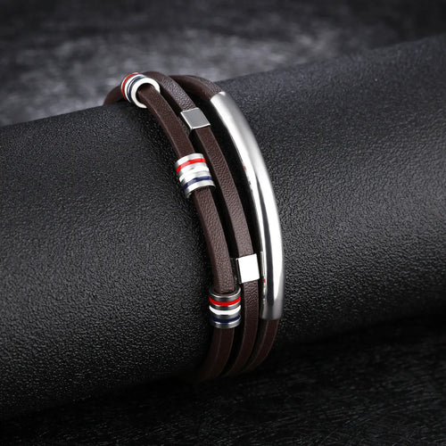 Bracelet en Cuir Tressé pour Homme