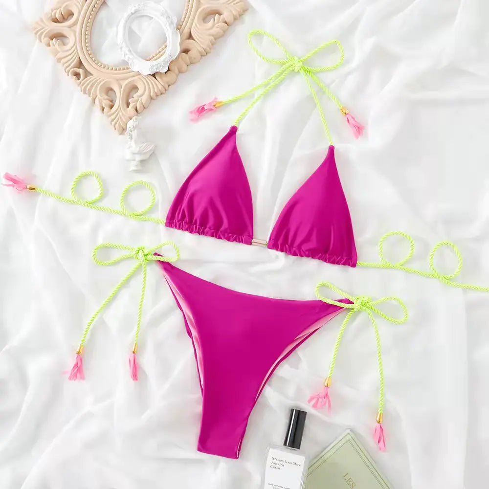 Ensemble Bikini Sexy avec Franges pour Femme