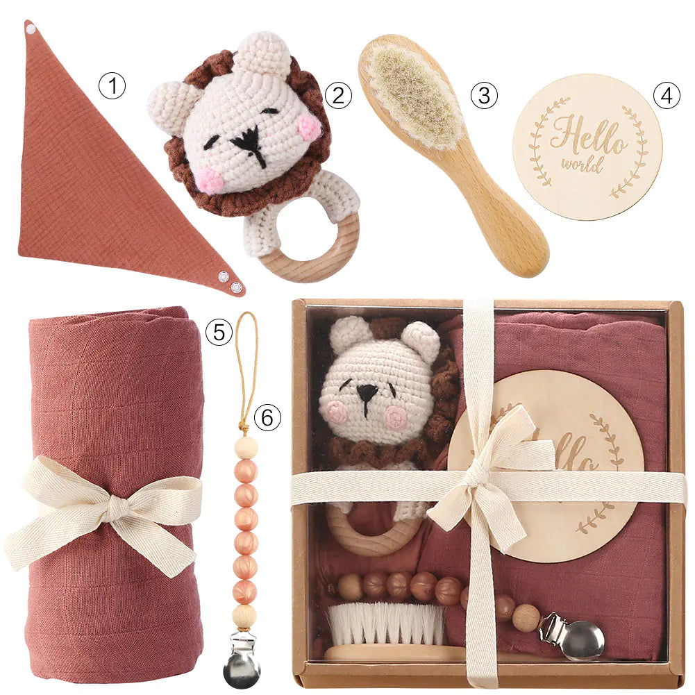 Coffret Cadeau Naissance : Serviette de Bain, Sucette & Jouets