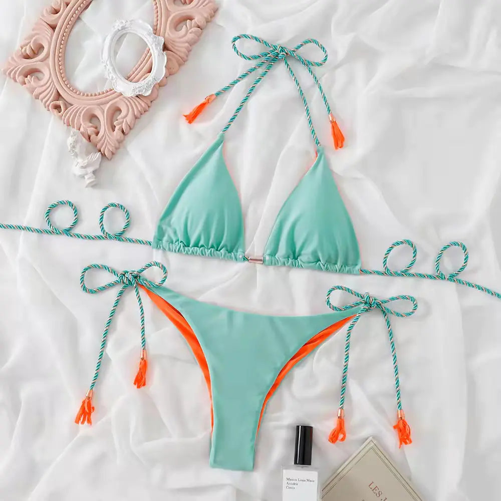 Ensemble Bikini Sexy avec Franges pour Femme