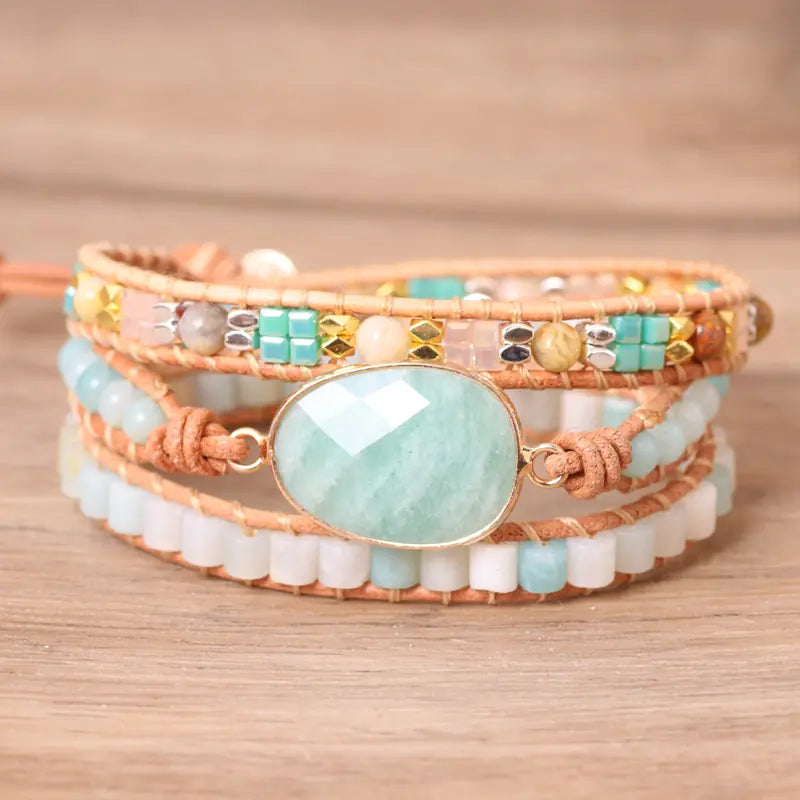 Bracelet en Cuir Tressé pour Femme