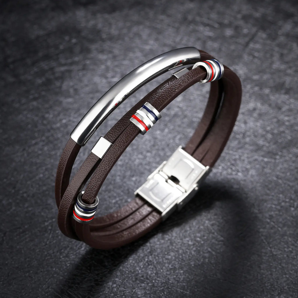 Bracelet en Cuir Tressé pour Homme