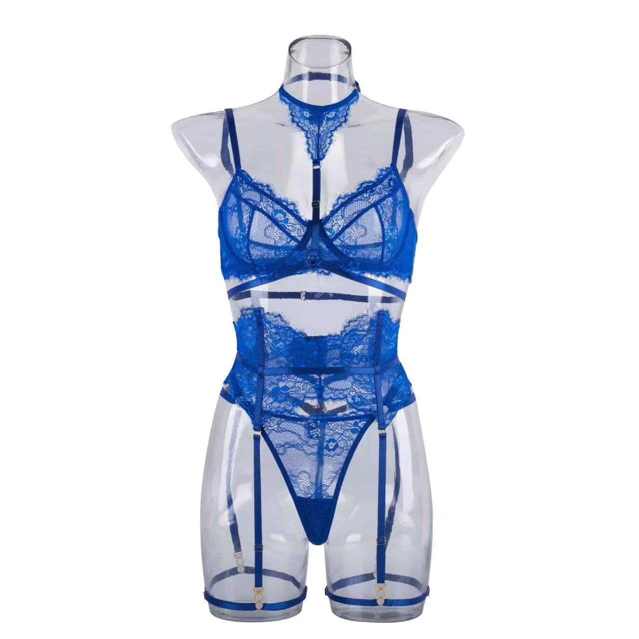 Ensemble de Lingerie Jarretelle à Col Halter pour Femme