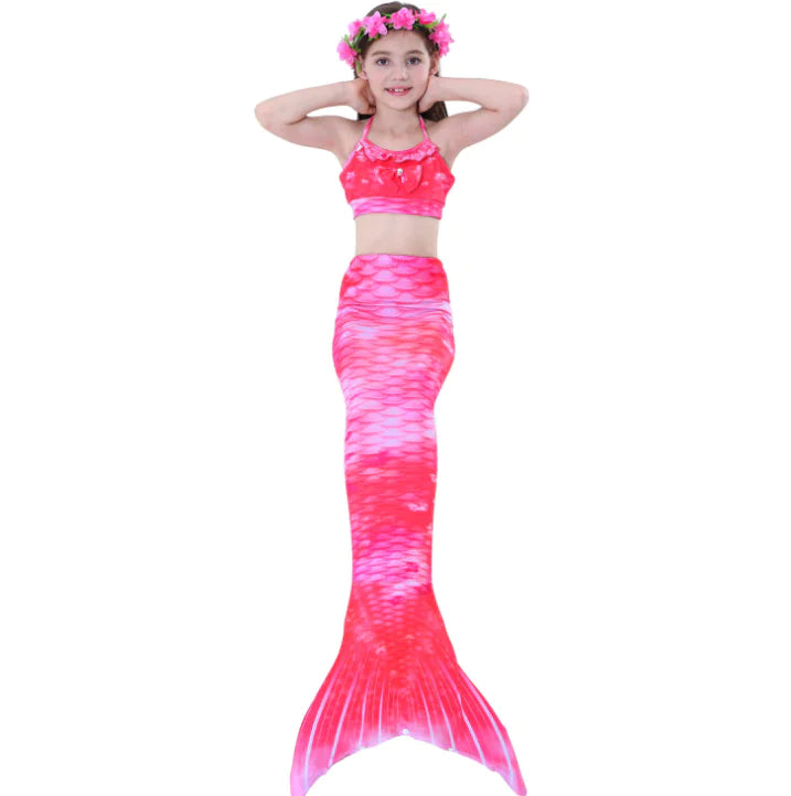 Ensemble trois pièces de maillot de bain pour enfants sirène