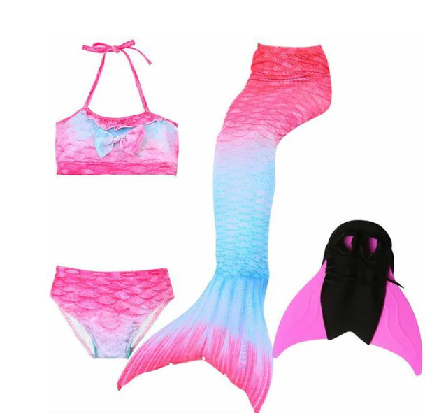 Ensemble trois pièces de maillot de bain pour enfants sirène