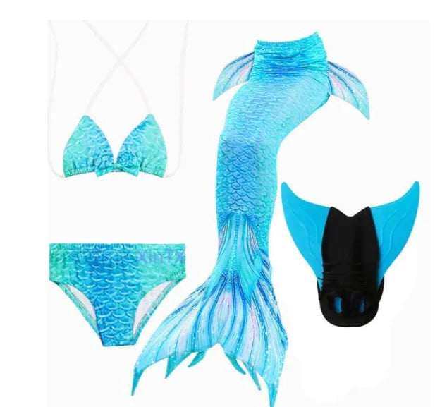 Ensemble trois pièces de maillot de bain pour enfants sirène