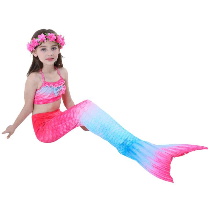 Ensemble trois pièces de maillot de bain pour enfants sirène