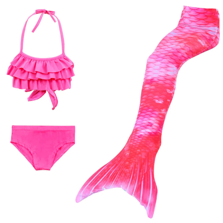 Ensemble trois pièces de maillot de bain pour enfants sirène