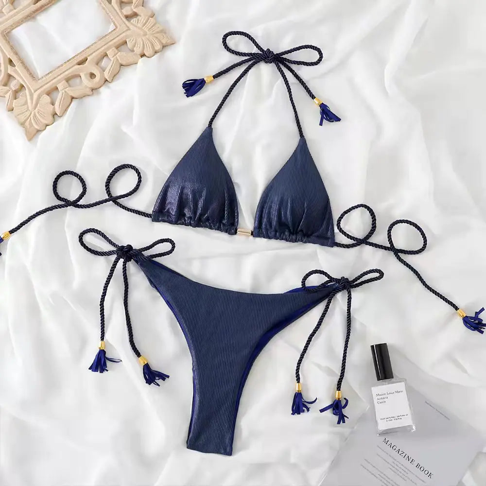 Ensemble Bikini Sexy avec Franges pour Femme