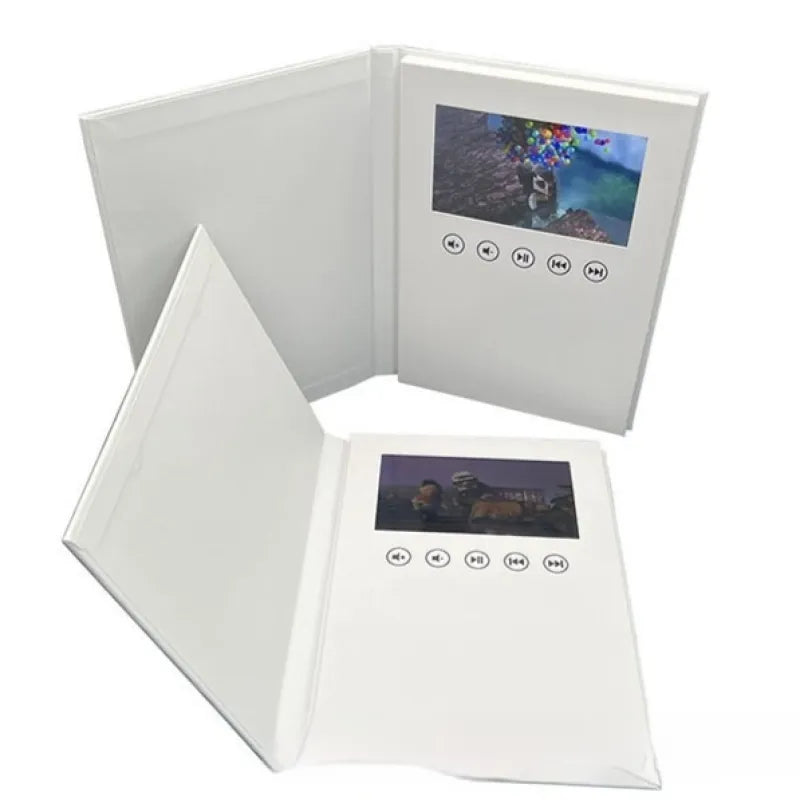 Carte Brochure Vidéo Rigide Blanche de 7 pouces
