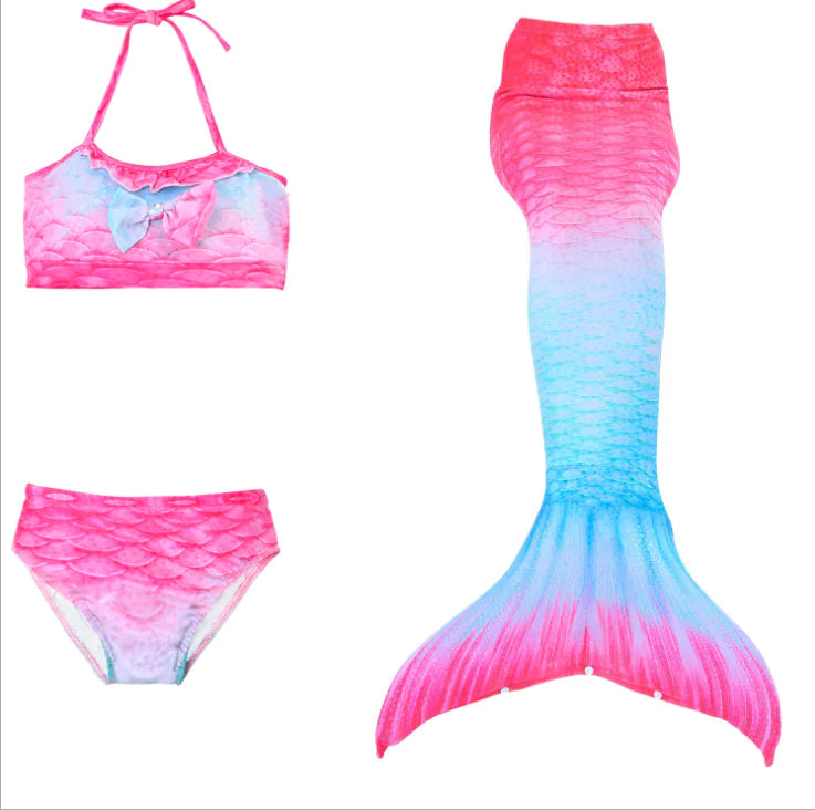 Ensemble trois pièces de maillot de bain pour enfants sirène