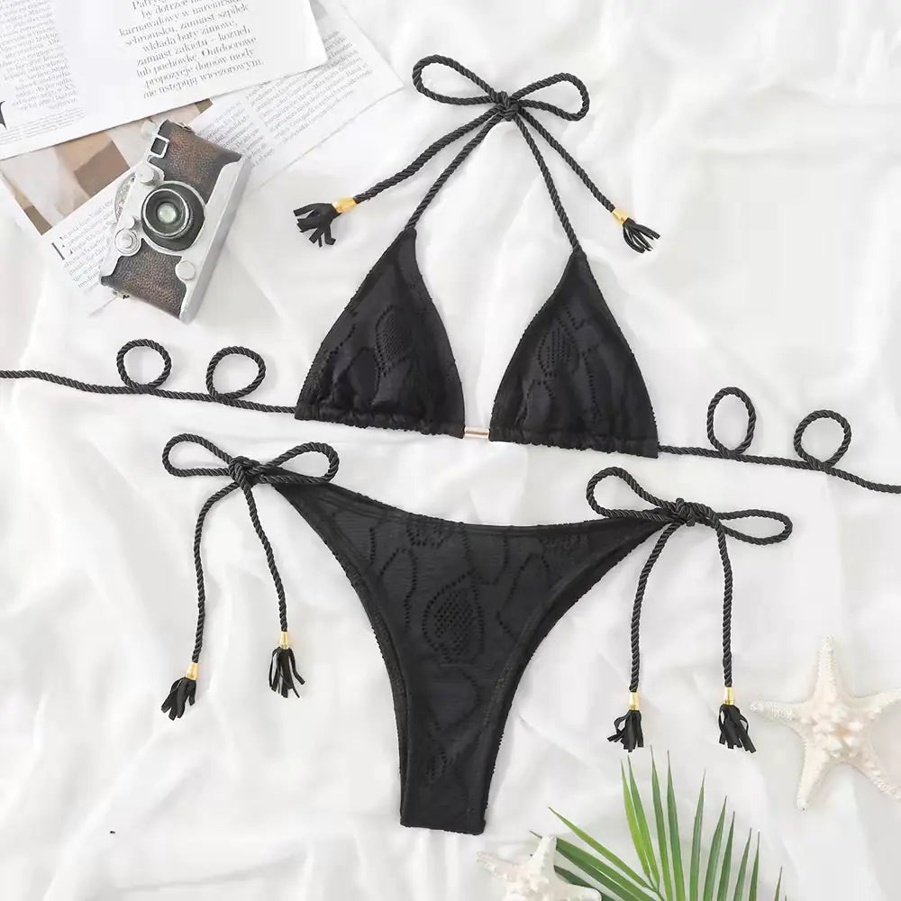 Ensemble Bikini Sexy avec Franges pour Femme