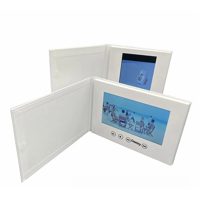 Carte Brochure Vidéo Rigide Blanche de 7 pouces
