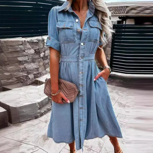 Robe en Denim Décontractée pour Femmes