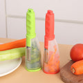 Pelador de frutas y verduras con recipiente