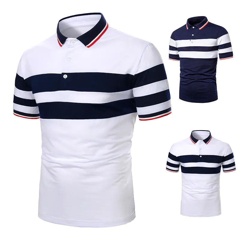 Polo à manches courtes contrastées pour homme