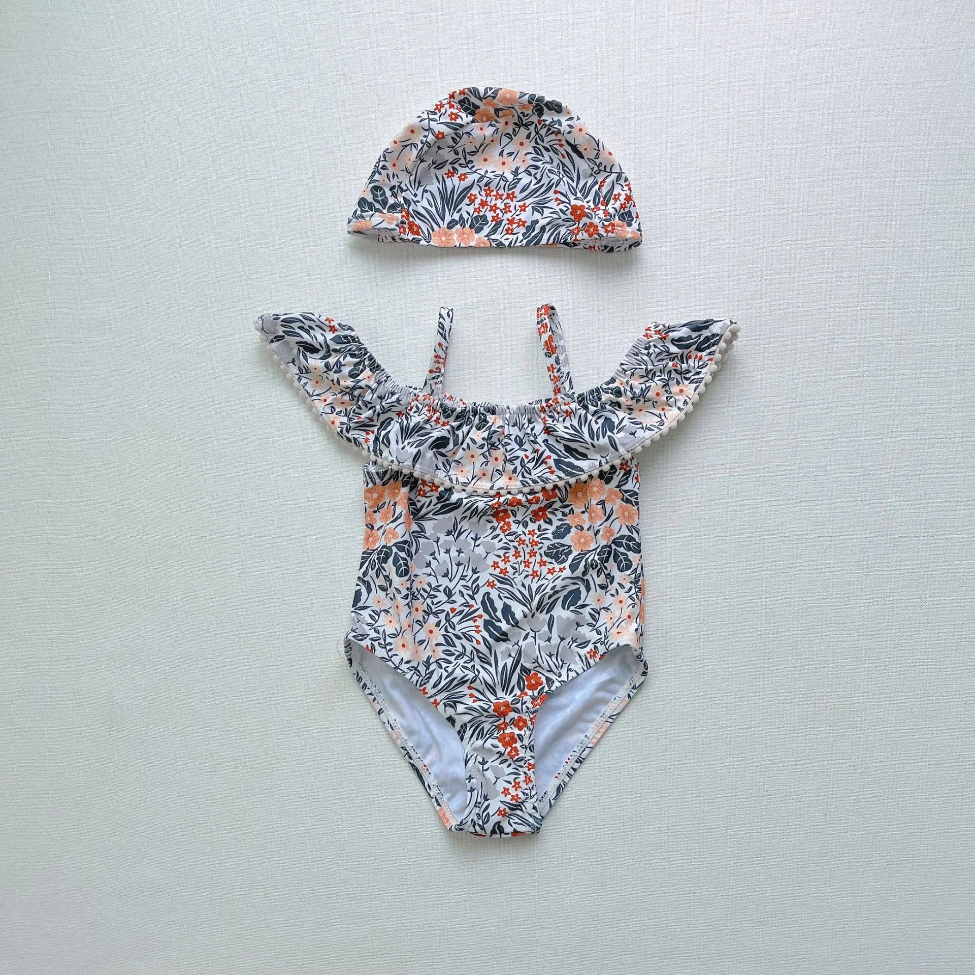 Maillot de Bain à Volants et Bretelles pour Petites Filles Tendance