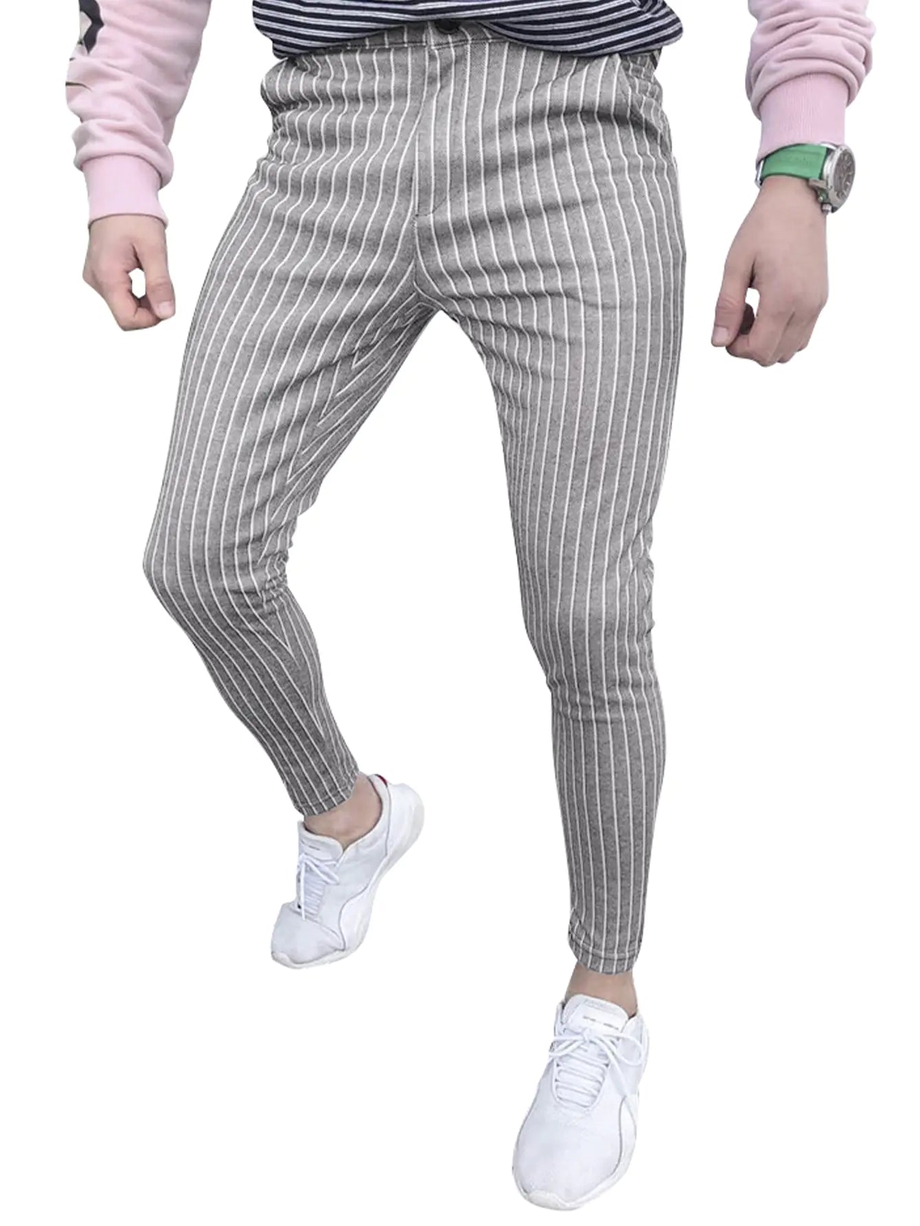 Pantalon décontracté rayé pour homme - DESIRALAND