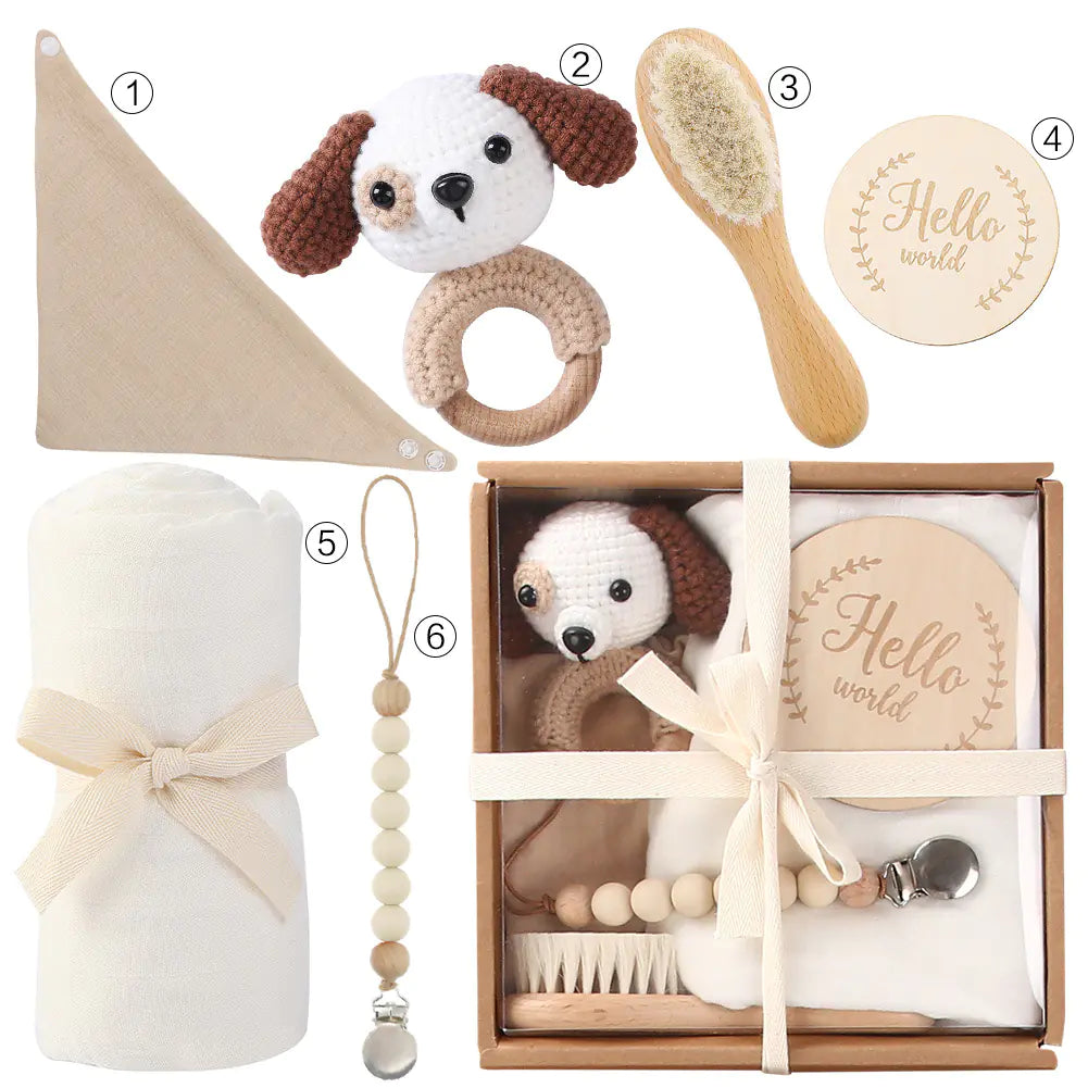 Coffret Cadeau Naissance : Serviette de Bain, Sucette & Jouets