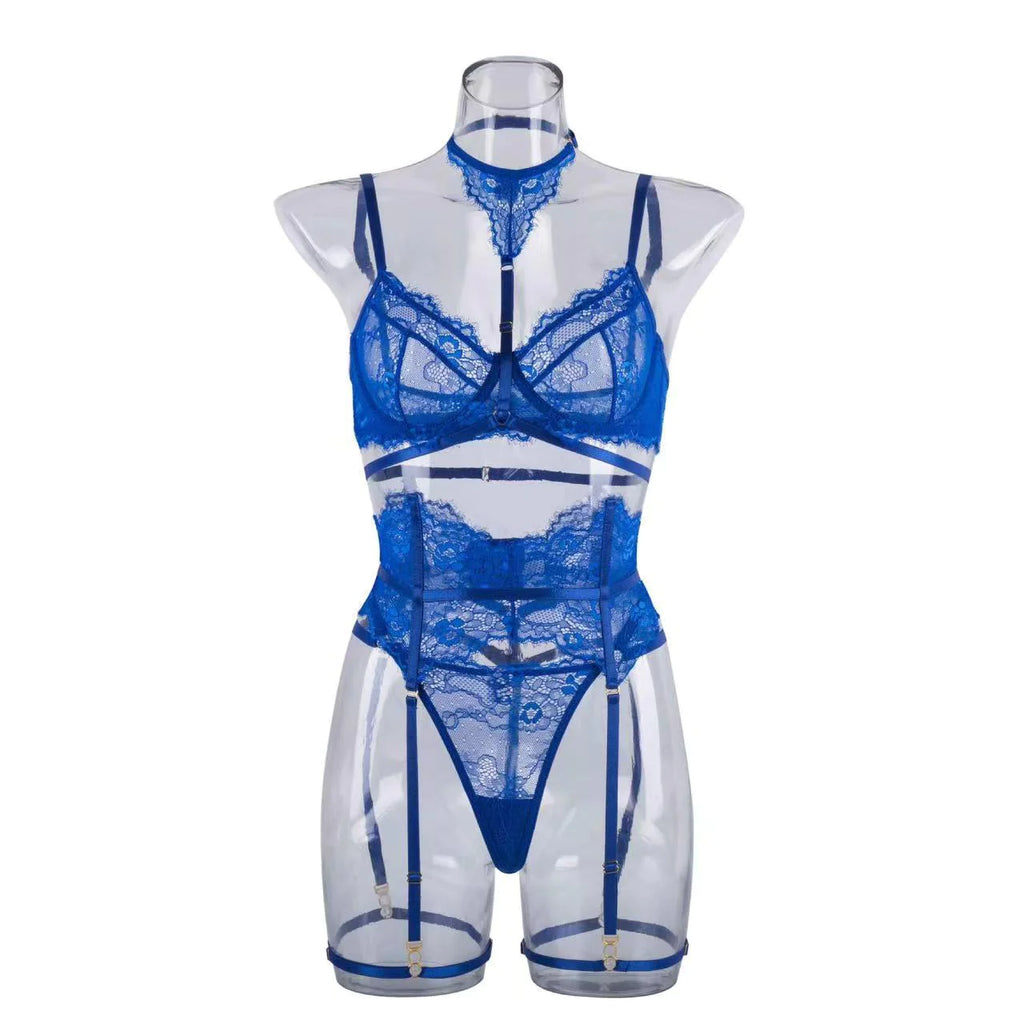 Ensemble de Lingerie Jarretelle à Col Halter pour Femme