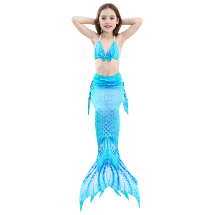 Ensemble trois pièces de maillot de bain pour enfants sirène