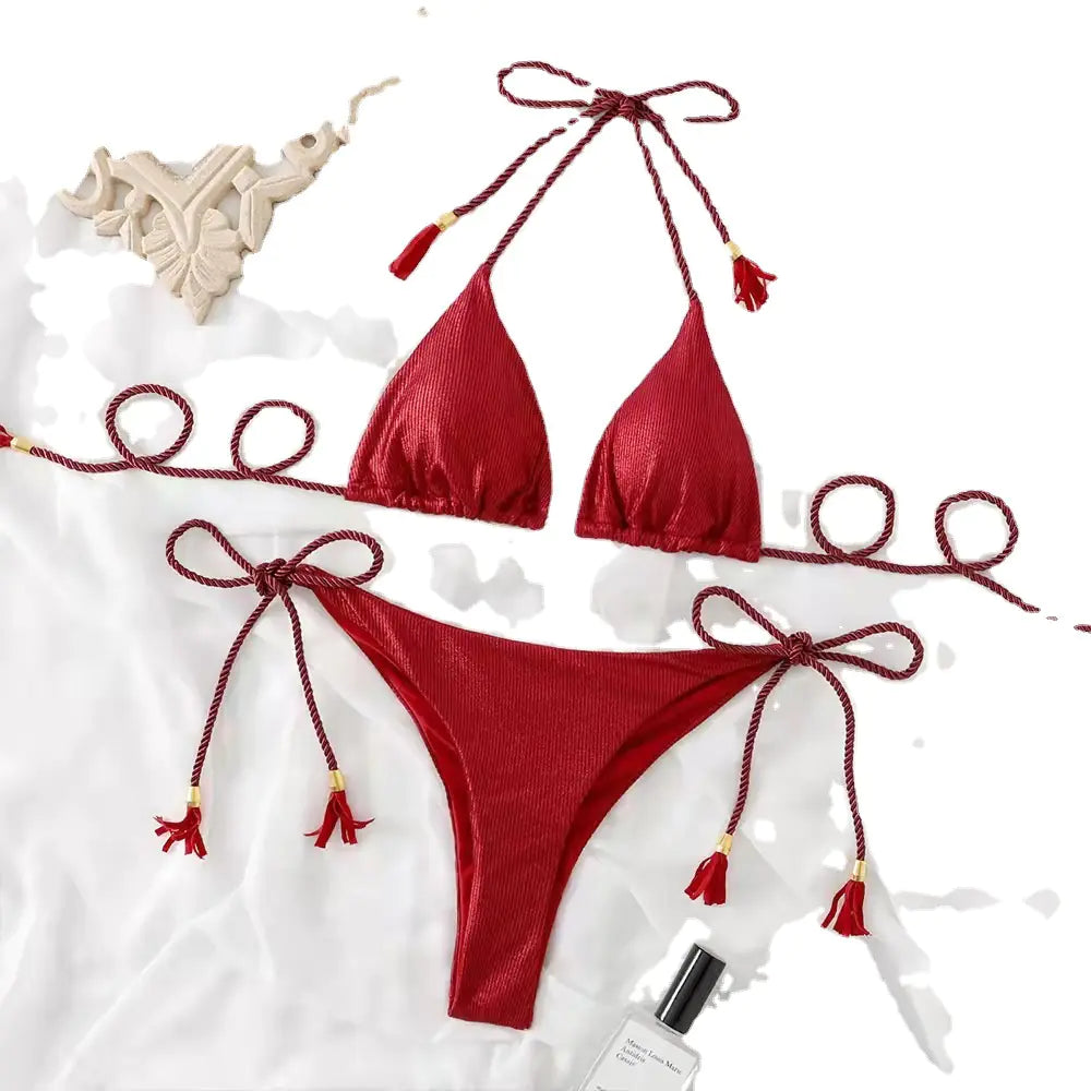 Ensemble Bikini Sexy avec Franges pour Femme